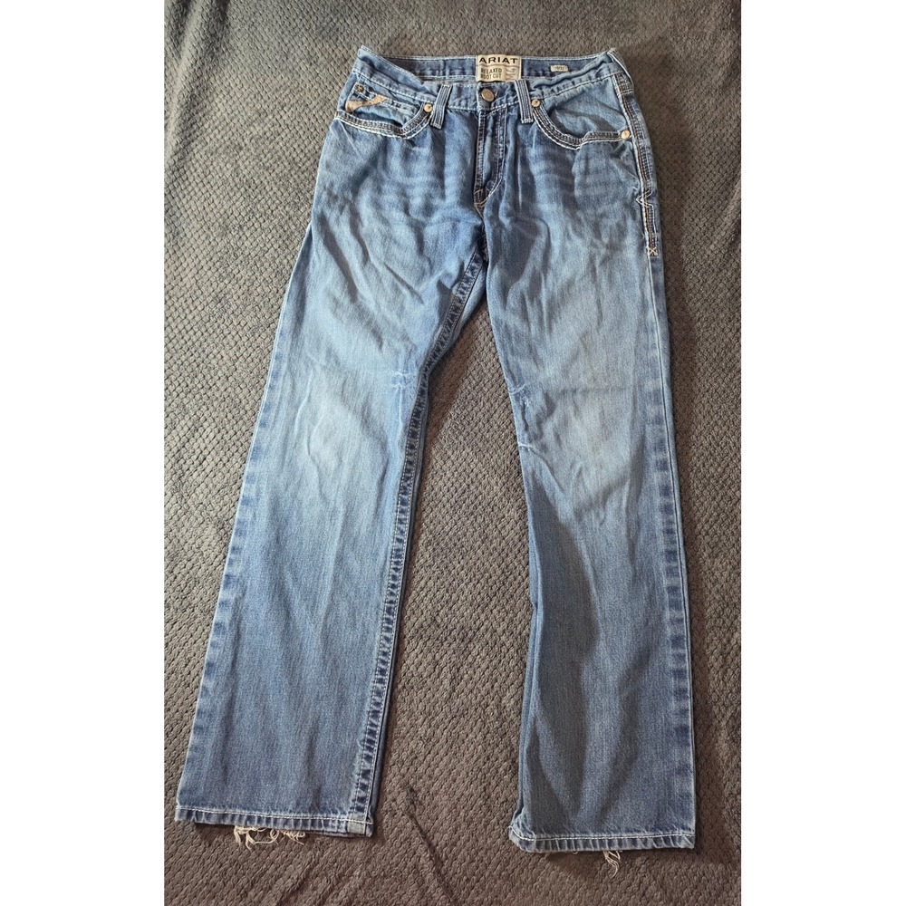 Ariat M4 Relaxed Boot Cut Jeans Mens 30x32 Blue Medium Wash Denim Western